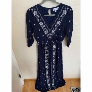 Piper & Scoot Navy Blue Midi Dress